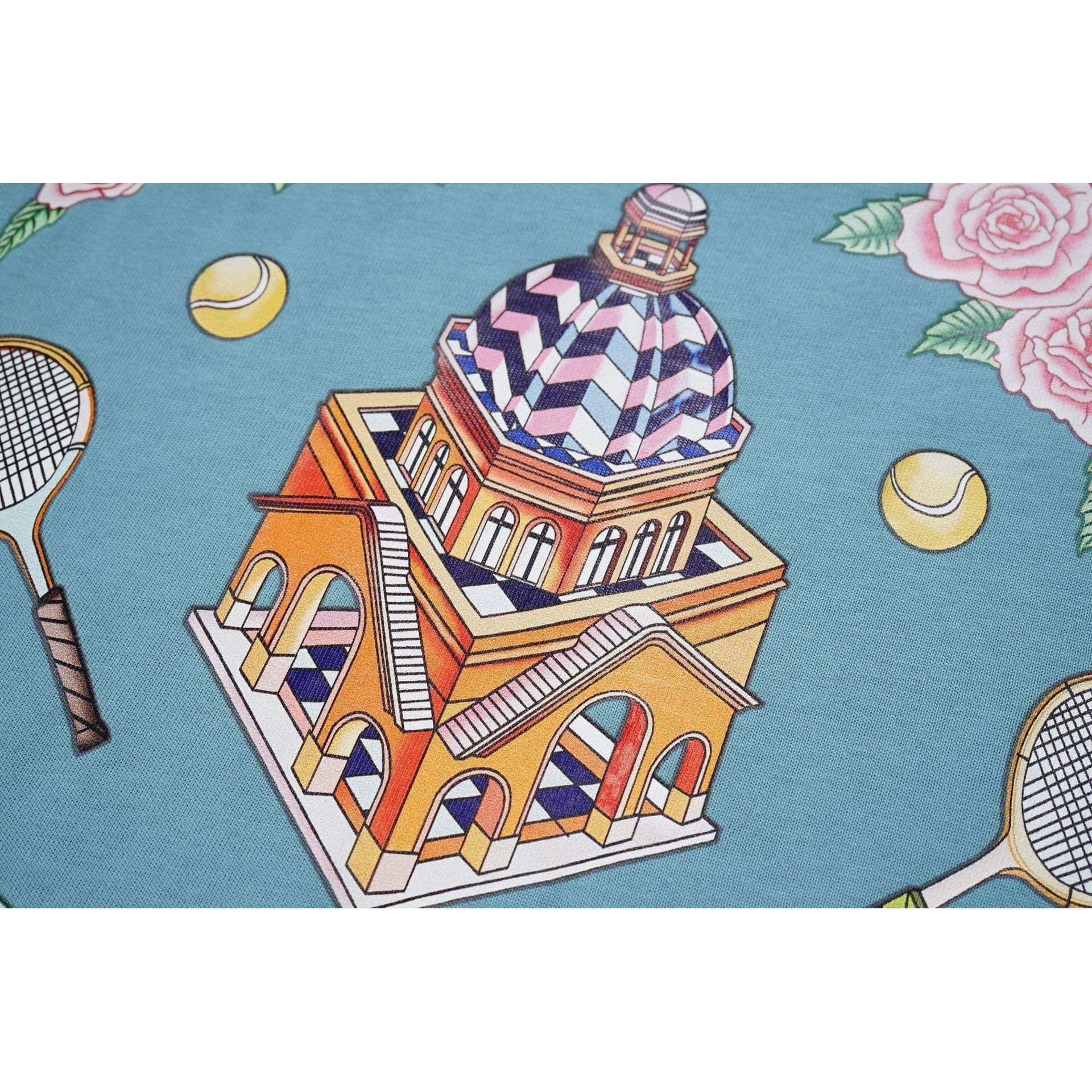 Casablanca T Shirts Castle Printing Cotton Tee