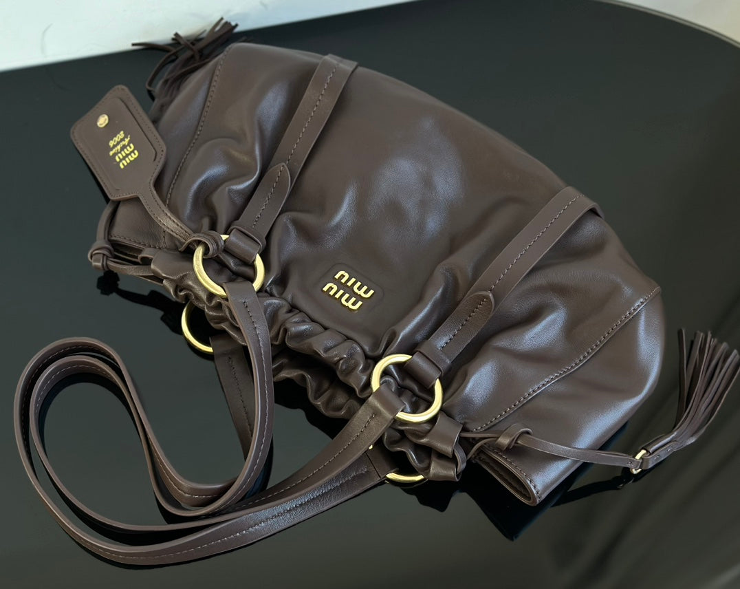 ＭＩ ＭＵ JOIE NAPPA LEATHER BAG BRIARWOOD