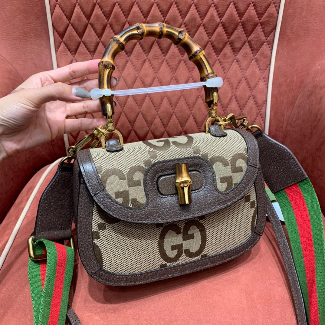 ＧＣＣＩBAMBOO 1947 JUMBO GG SMALL TOP HANDLE BAG