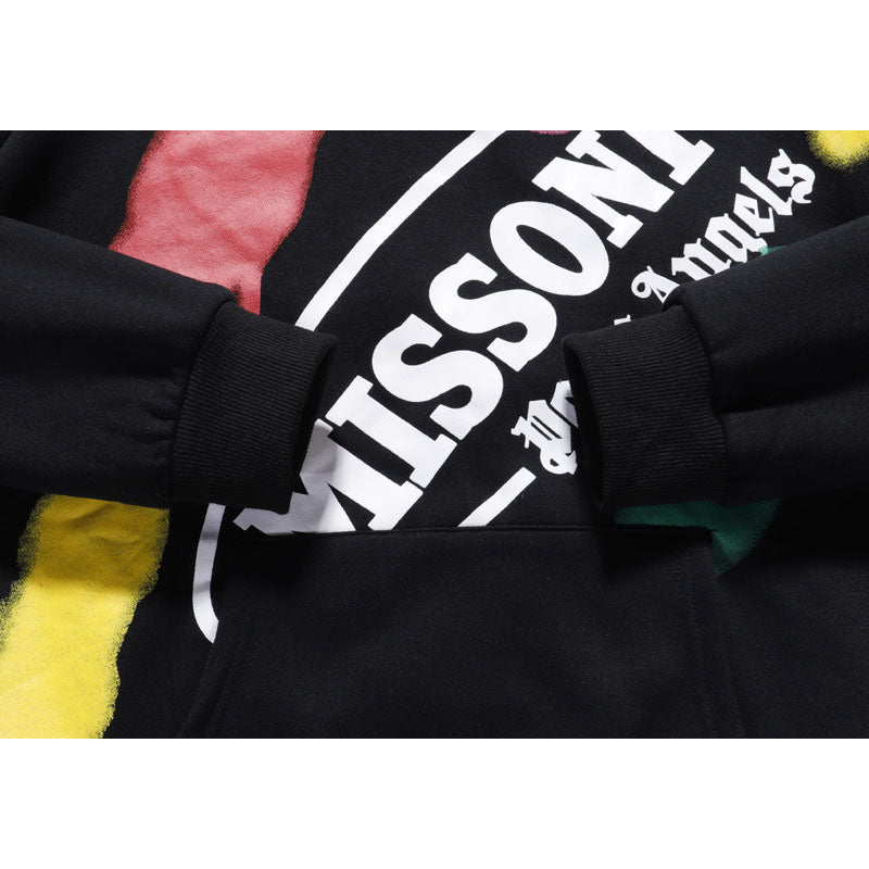 Kanye West Sunday Service Hoodie Plam Angel Paint Graffiti Splash Ink Hooded Sweater Couple
