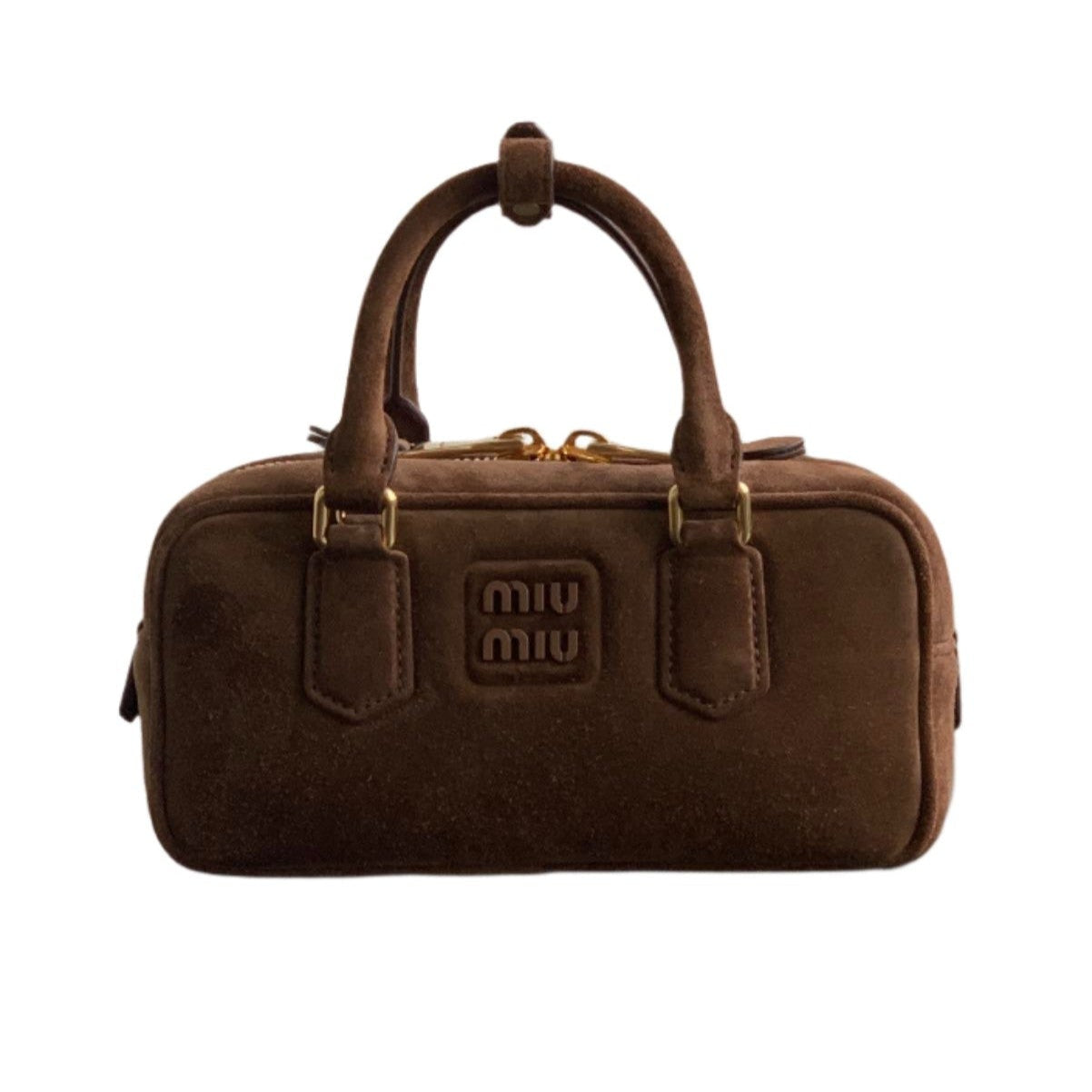 ＭＩ ＭＵ ARCADIE ZIPPED HANDBAG IN BROWN