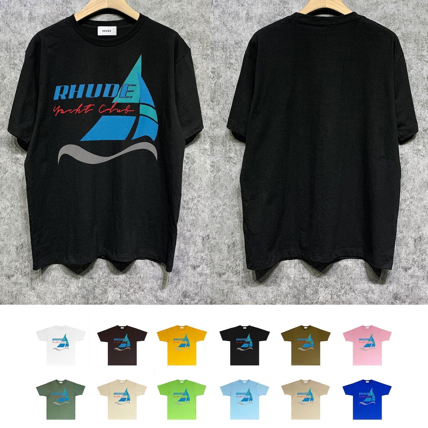 Rhude T Shirts Printed Trendy Pure Cotton