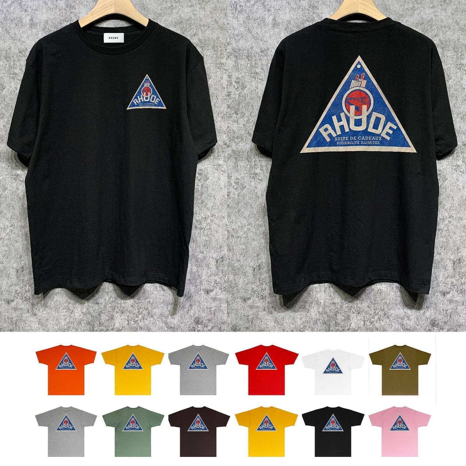 Rhude T Shirts Printed Trendy Pure Cotton