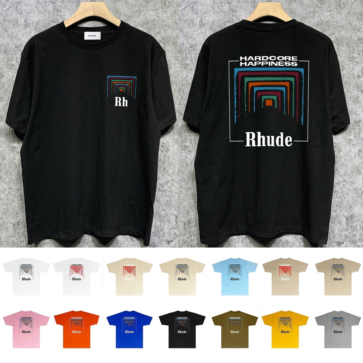 Rhude T Shirts Printed Trendy Pure Cotton