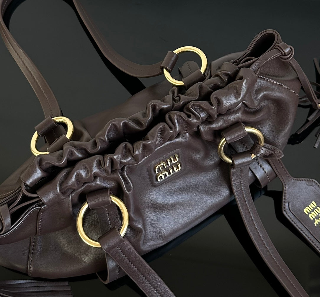 ＭＩ ＭＵ JOIE NAPPA LEATHER BAG BRIARWOOD