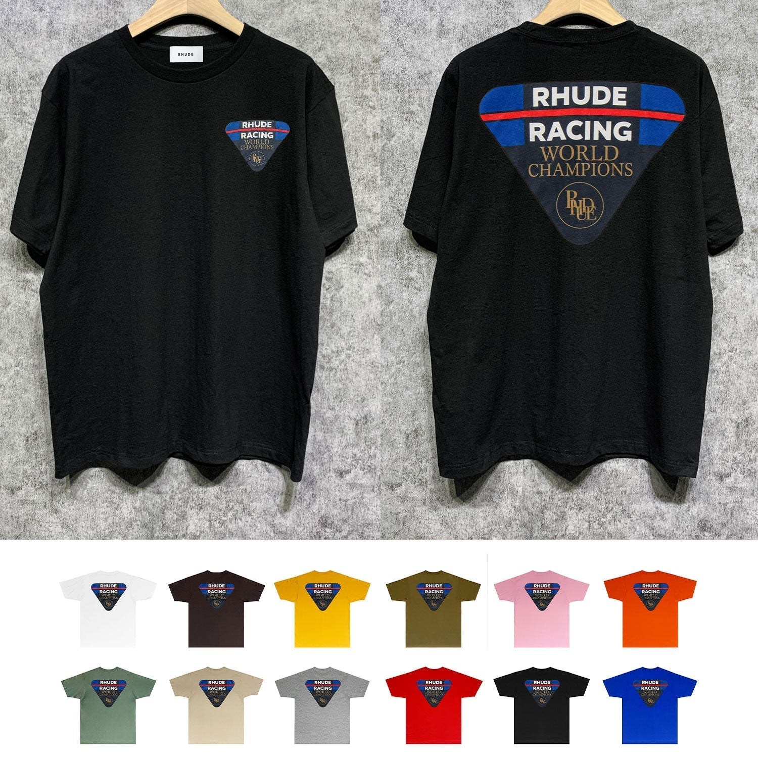 Rhude T Shirts Printed Trendy Pure Cotton