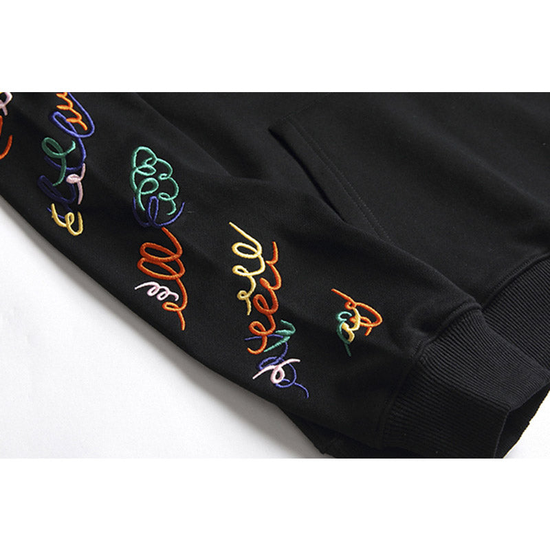 off White Hoodie Autumn and Winter Letter Embroidered Hooded Sweater