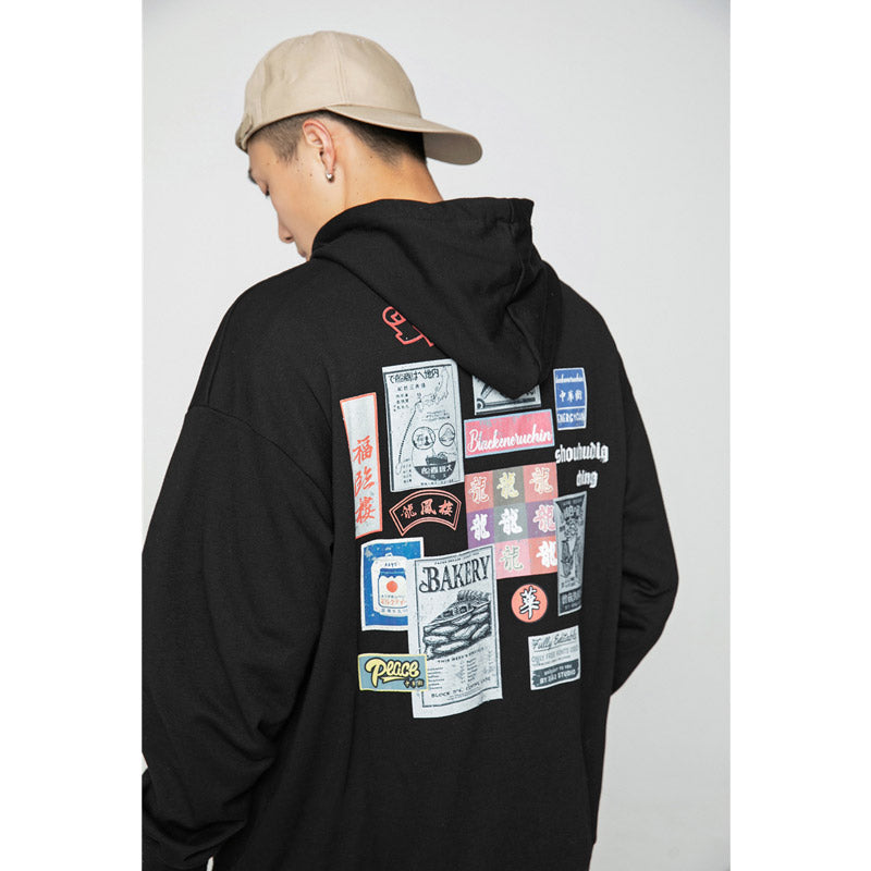 Mens Graphic Hoodies Men's Clothing Autumn New Reported Printed Hoodie Men's