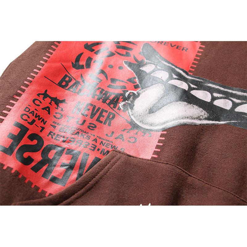 Kanye West Sunday Service Hoodie Tooth Stone Creative Printing Fleece Hoodie