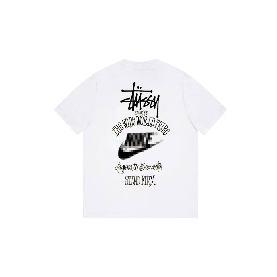Stussy The Wide World Tribe T Shirt Loose Casual T-Shirts Same for Men and Women