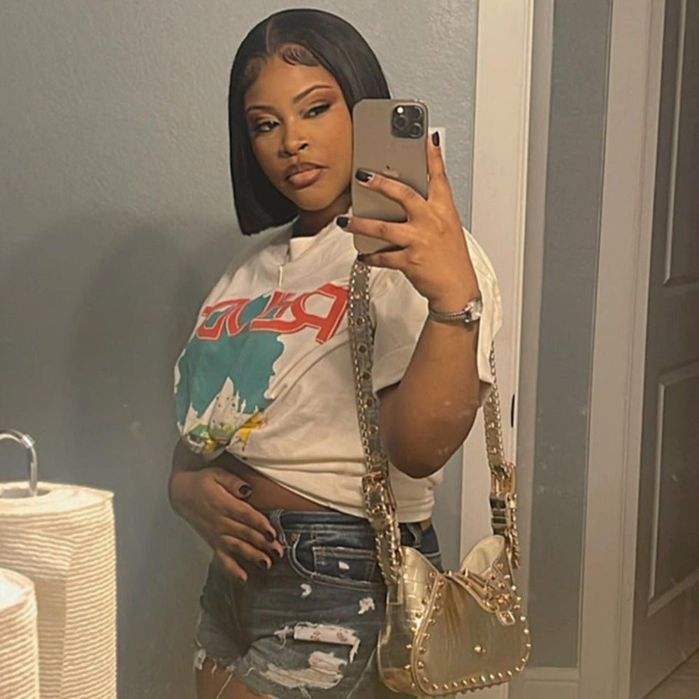 Rhude T Shirt Castle Coconut Letter Print Short Sleeve T-Shirt