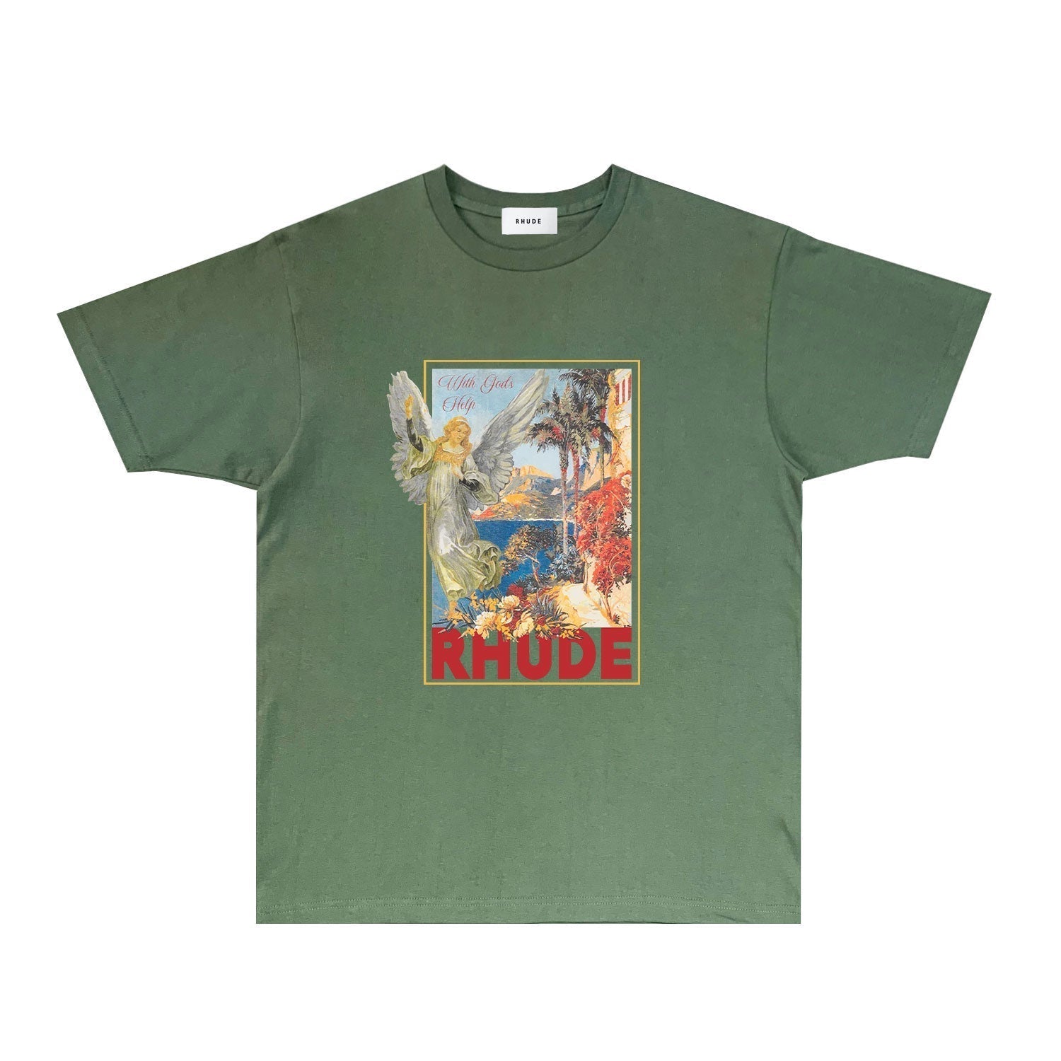 Rhude T Shirts Printed Trendy Pure Cotton