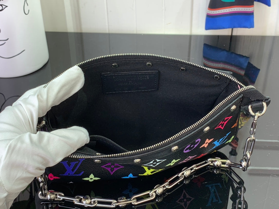 ＬＳ ＶＴＴＯＮ X TAKASHI MURAKAMI POCHETTE ACCESSOIRES BLACK/WHITE MULTICOLORED
