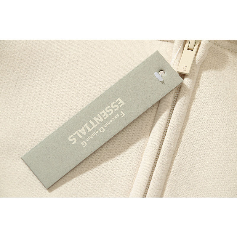 Kanye West Sunday Service Hoodie Fog Flocking Zipper Cardigan Hoodie Fleece Lined