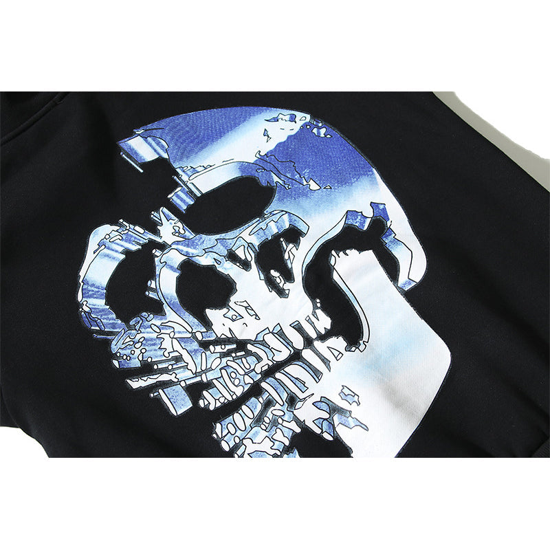 Kanye West Sunday Service Hoodie Autumn And Winter Mechanical Skull Fleece-Lined Hoodie Sweater