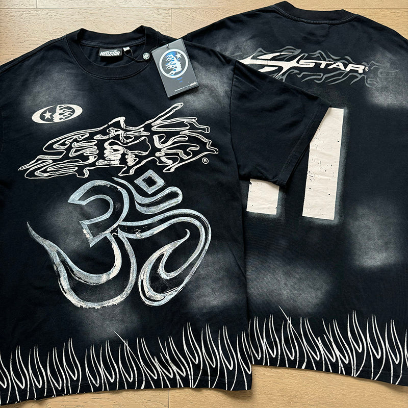 Hellstar T Shirts Washed Aging Process