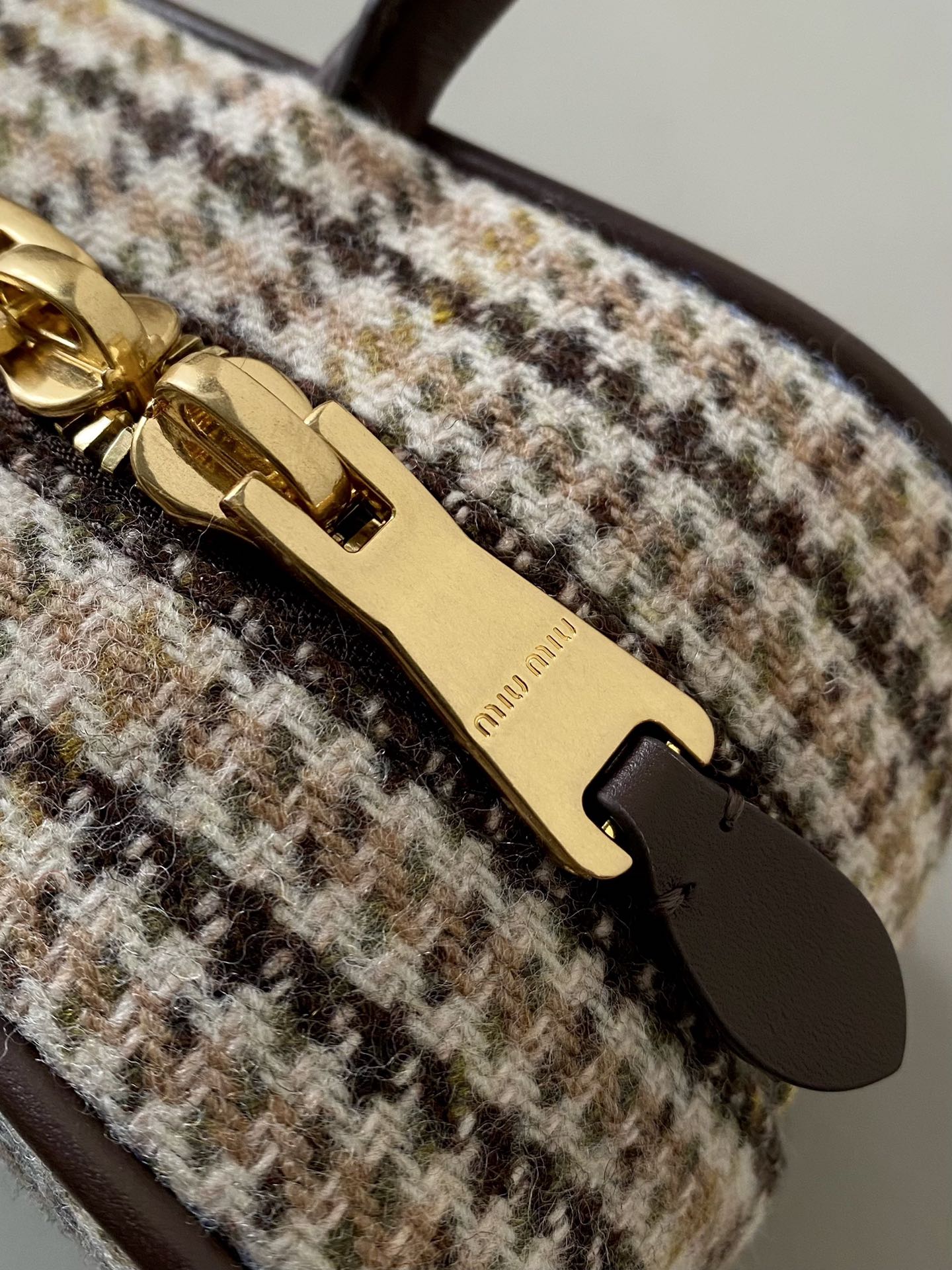 ＭＩ ＭＵ BEAU TARTAN TOP HANDLE BAG