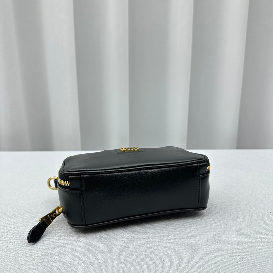ＭＩ ＭＵ ARCADIE LEATHER BAG BLACK