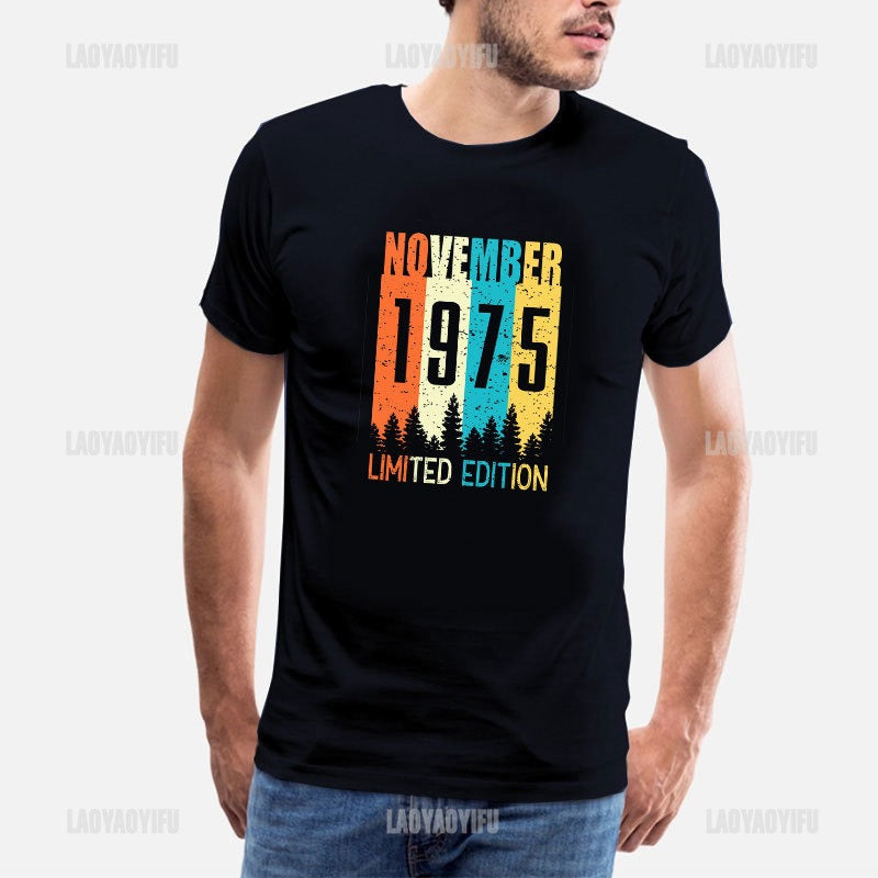 Vintage 1975 Limited Edition Men T Shirts Retro Classic