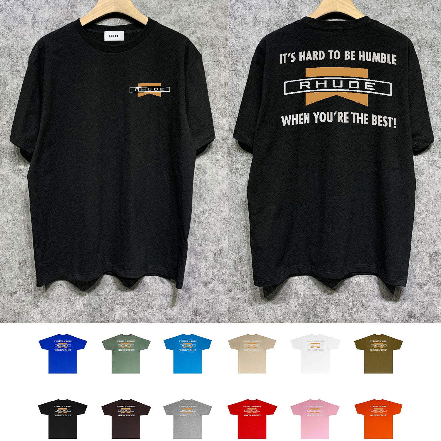 Rhude T Shirts Printed Trendy Pure Cotton