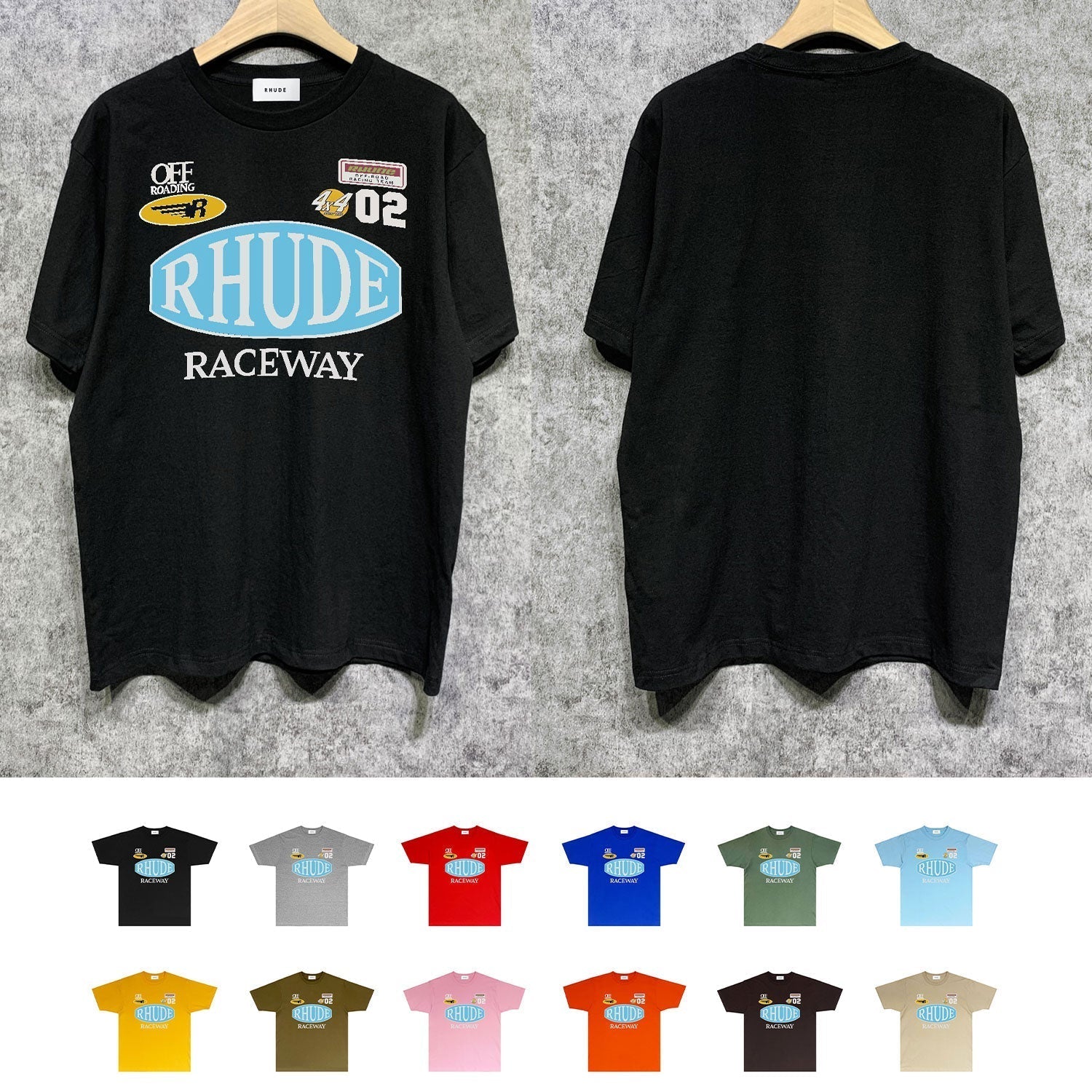 Rhude T Shirts Printed Trendy Pure Cotton