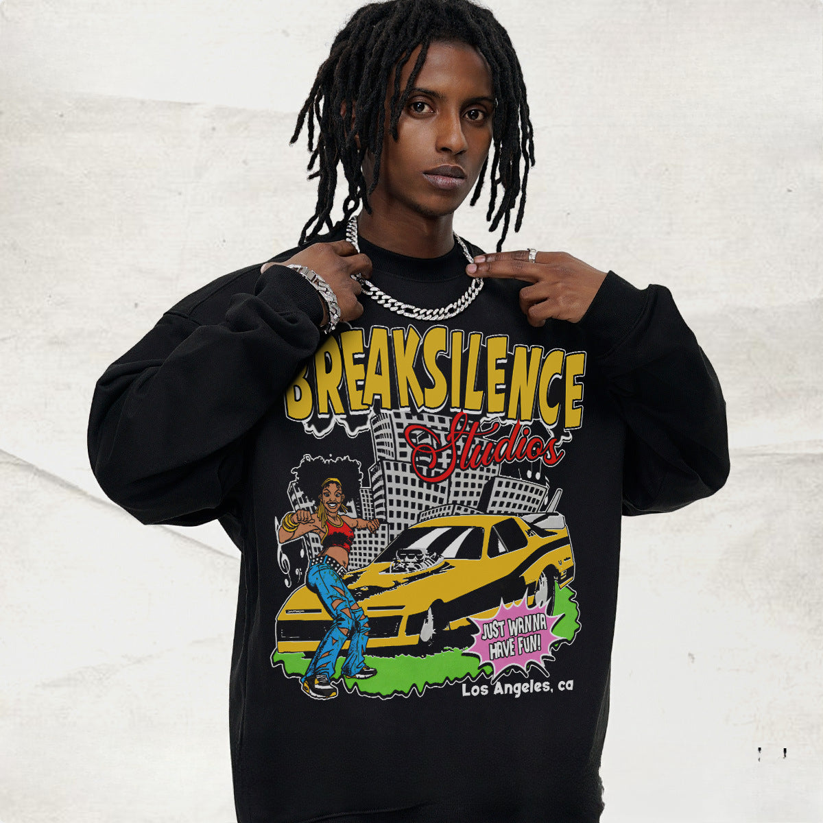 Vintage Hoodie BreakSilence Vintage Fall/Winter Crew Neck Hooded Sweater