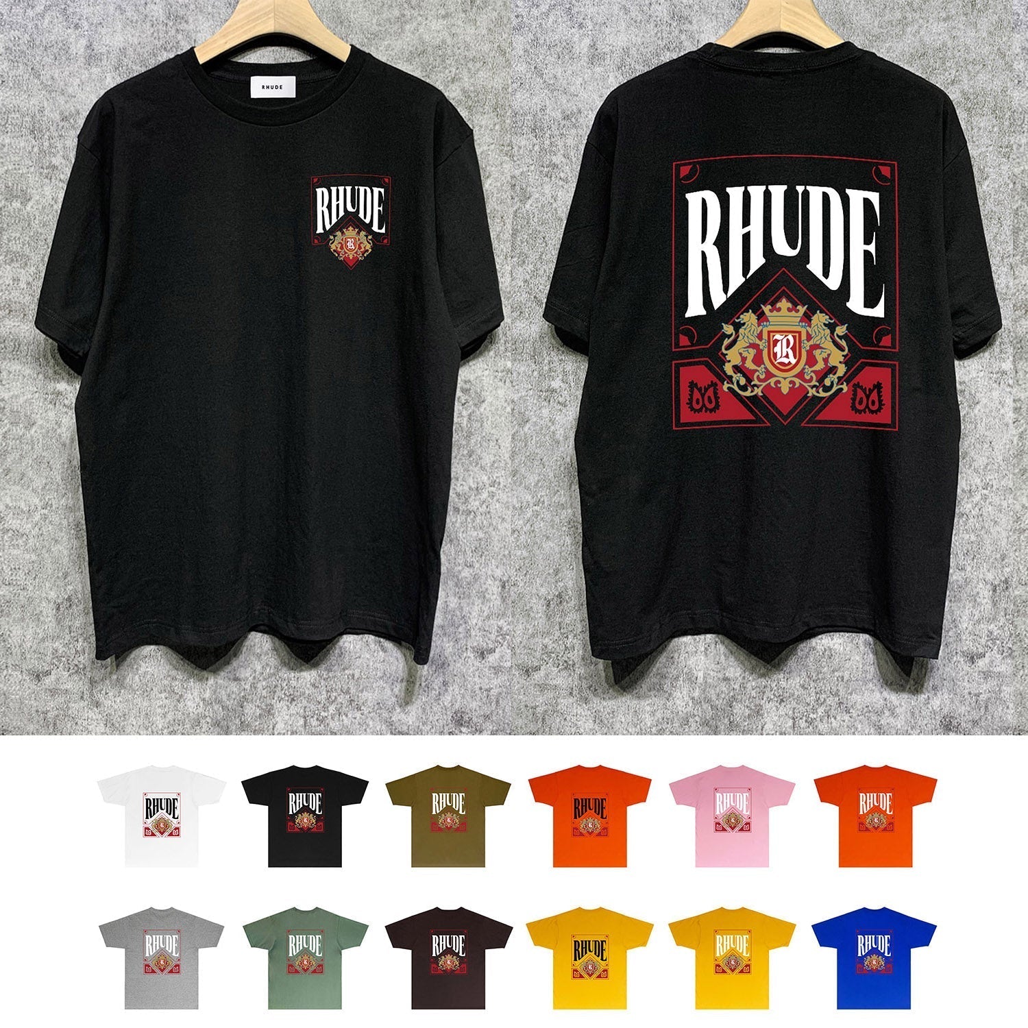 Rhude T Shirts Printed Trendy Pure Cotton