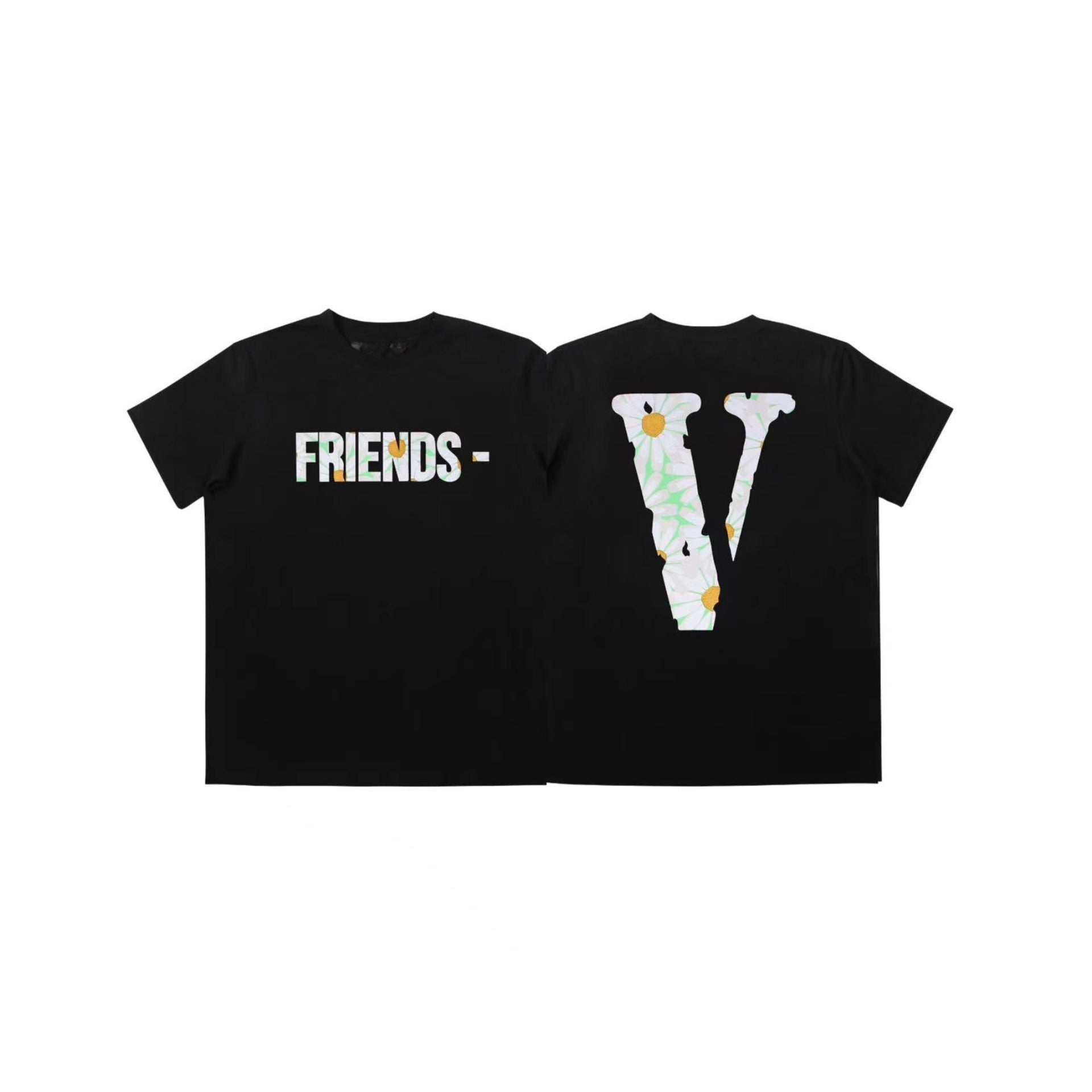 Vlone T Shirt Spring/Summer Daisy Letter Pattern
