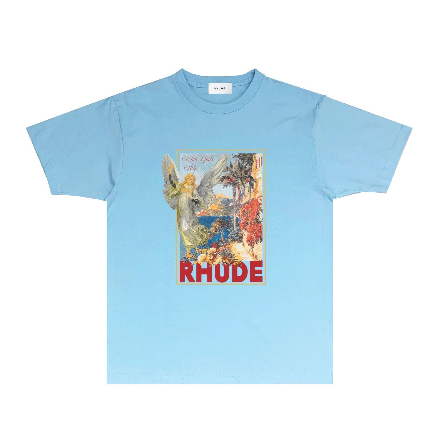 Rhude T Shirts Printed Trendy Pure Cotton