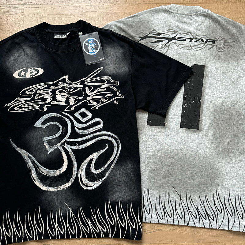 Hellstar T Shirts Washed Aging Process