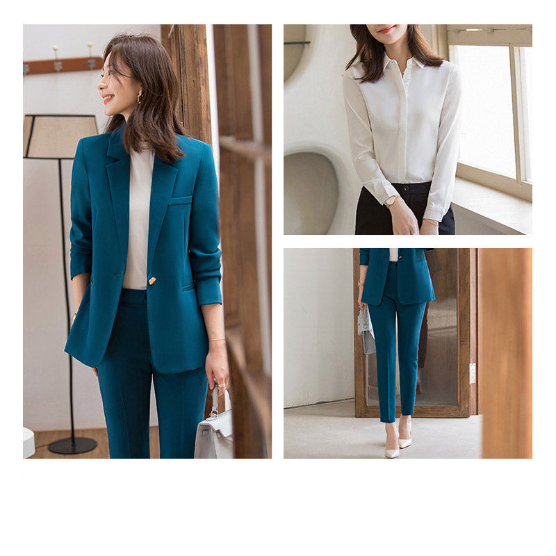 Interview Suit Women Apricot Small Suit Jacket Spring and Autumn Suit