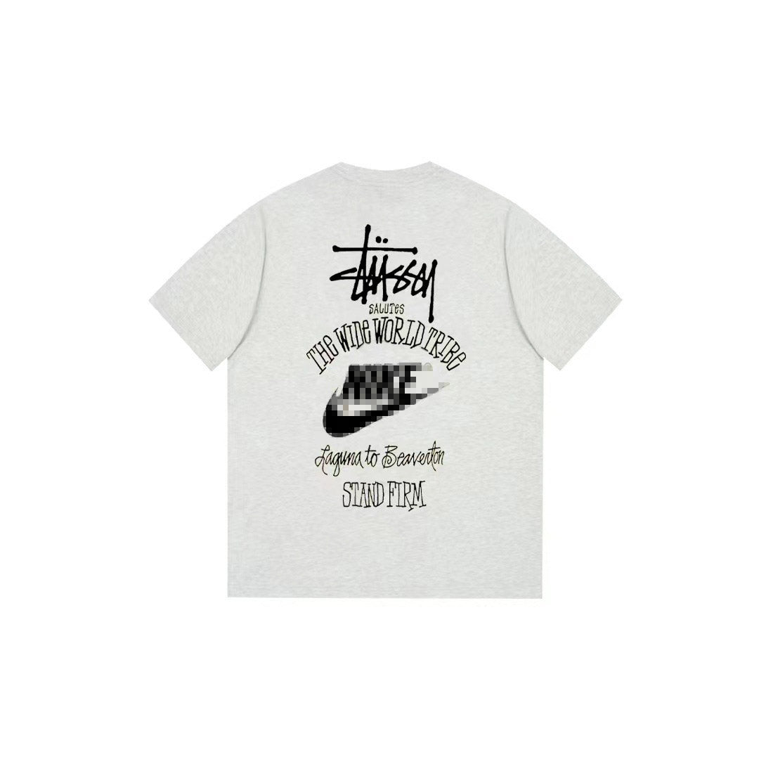 Stussy The Wide World Tribe T Shirt Loose Casual T-Shirts Same for Men and Women