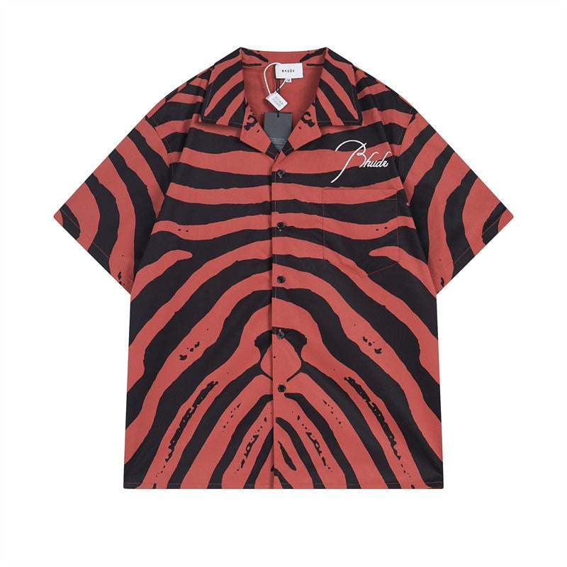 Rhude T Shirt Zebra Letter Embroidery Casual Short Sleeve Shirt, Shorts