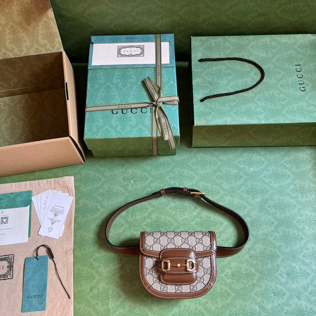 ＧＣＣＩHORSEBIT 1955 SOFT BAG BROWN