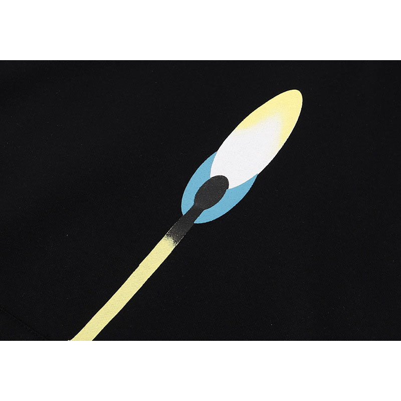 Kanye West Sunday Service Hoodie Autumn And Winter Match Stick Flame Fleece Hoodie Plus Size Loose