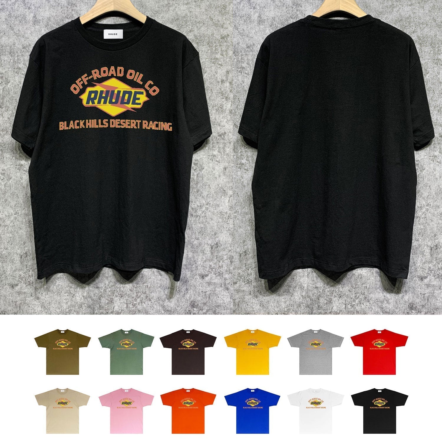 Rhude T Shirts Printed Trendy Pure Cotton