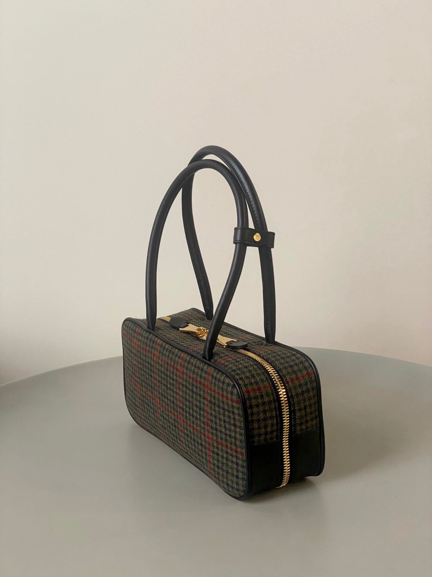 ＭＩ ＭＵ BEAU TARTAN TOP HANDLE BAG