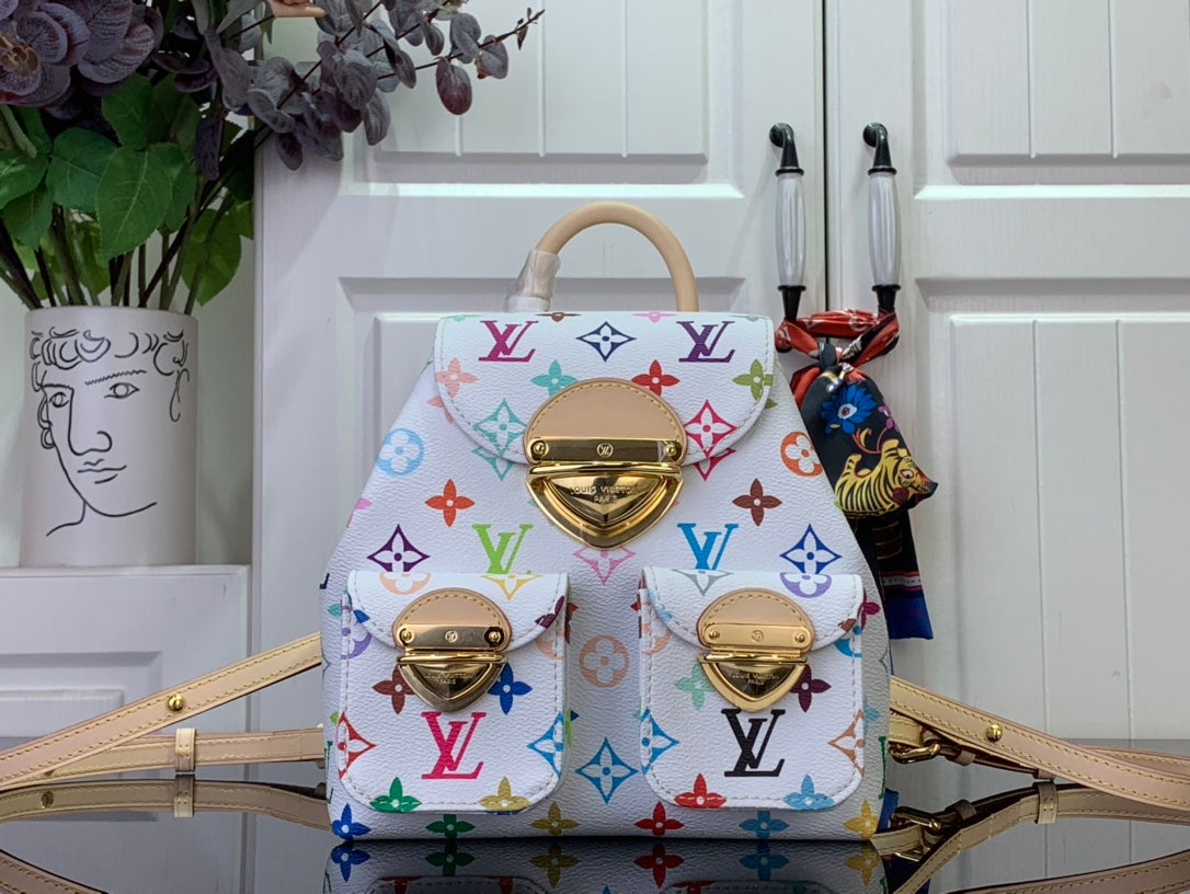 ＬＳ ＶＴＴＯＮ X TAKASHI MURAKAMI VENICE BACKPACK WHITE MULTICOLORED