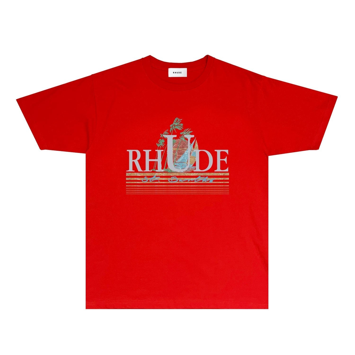Rhude T Shirts Printed Trendy Pure Cotton