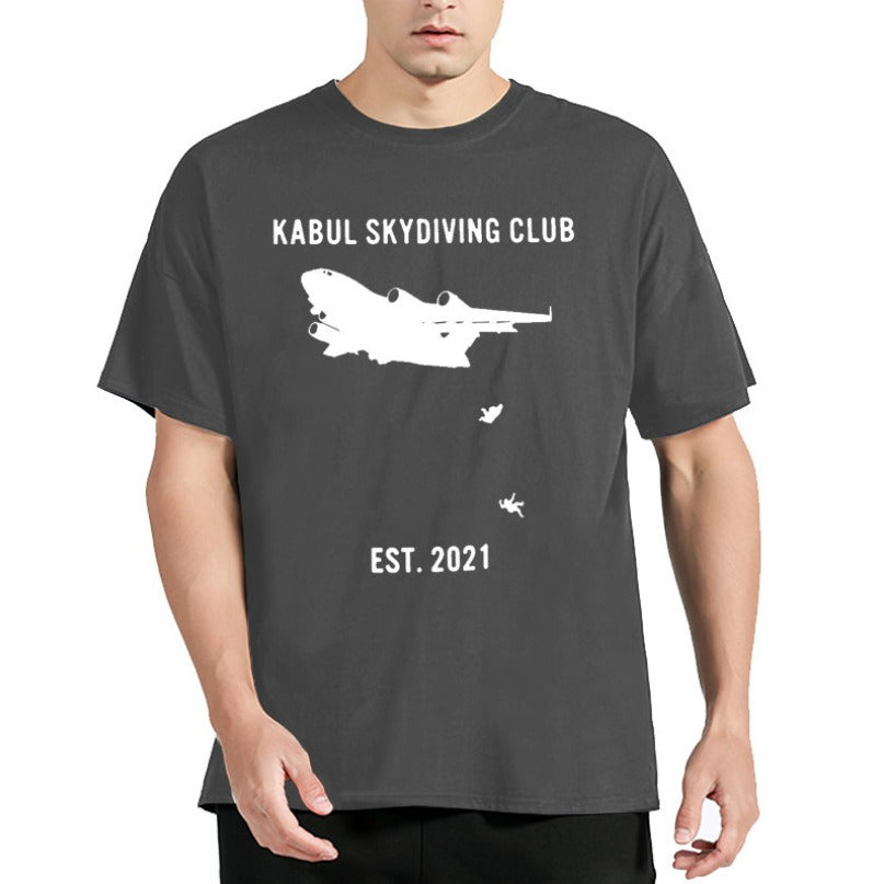 Kabul Skydiving Club EST 2021 Shirt T Shirt Cotton Fitness