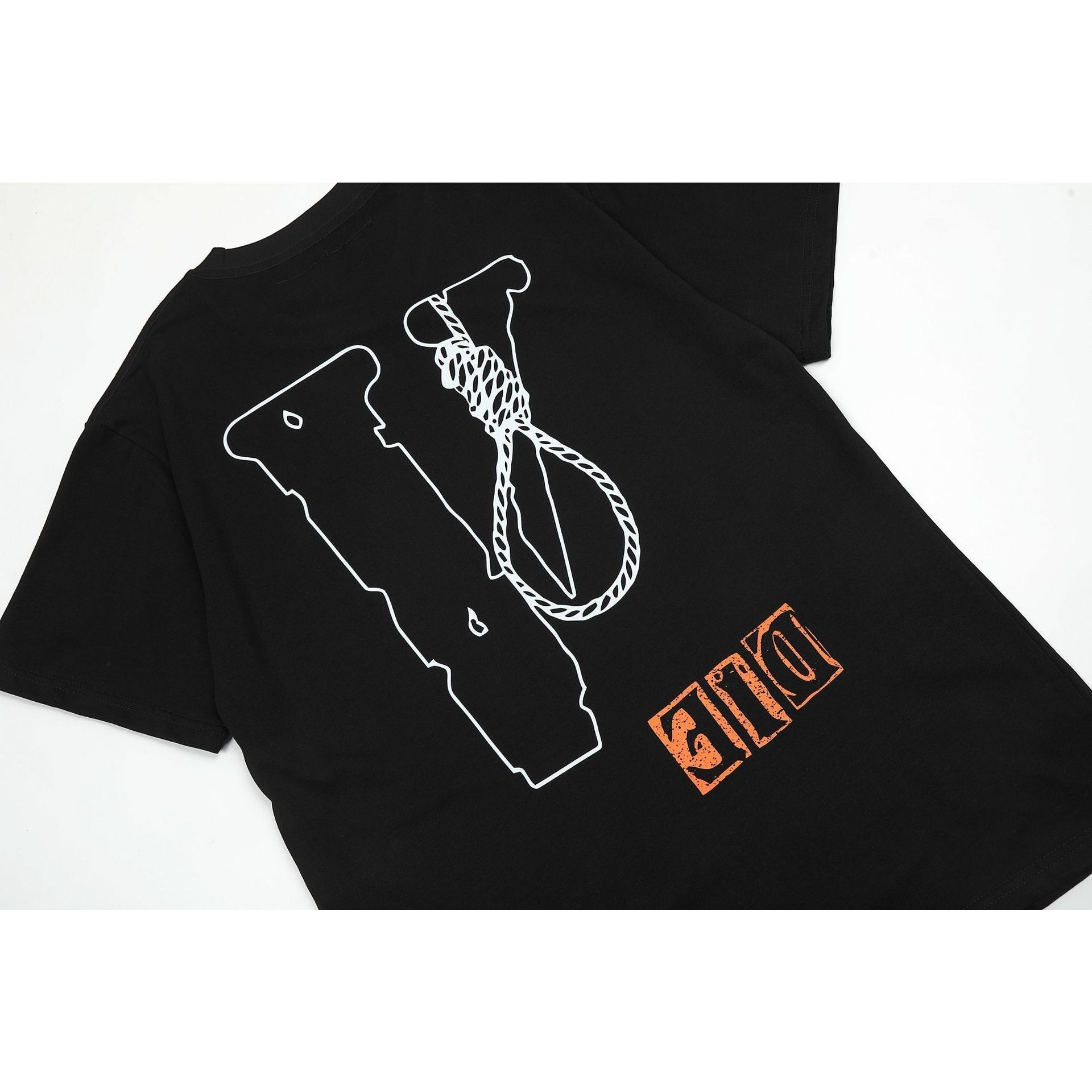 Vlone T Shirt Spring Summer Rope Letter Crew Neck