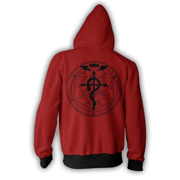 Anime Hoddies Fullmetal Alchemist Edward CS 3D Printed Full-Zip Cardigan Hoodie Coat