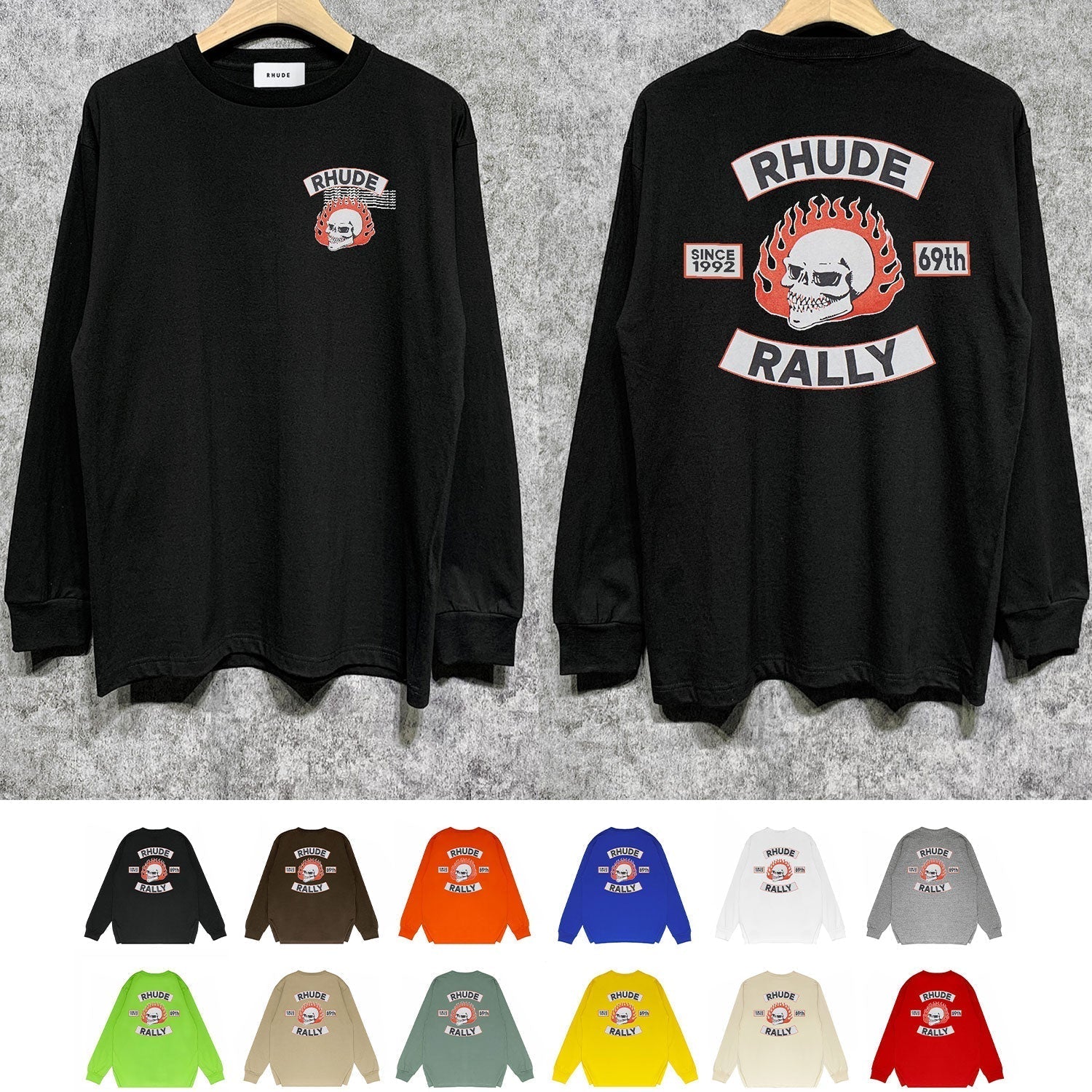 Rhude T Shirts Printed Trendy Pure Cotton