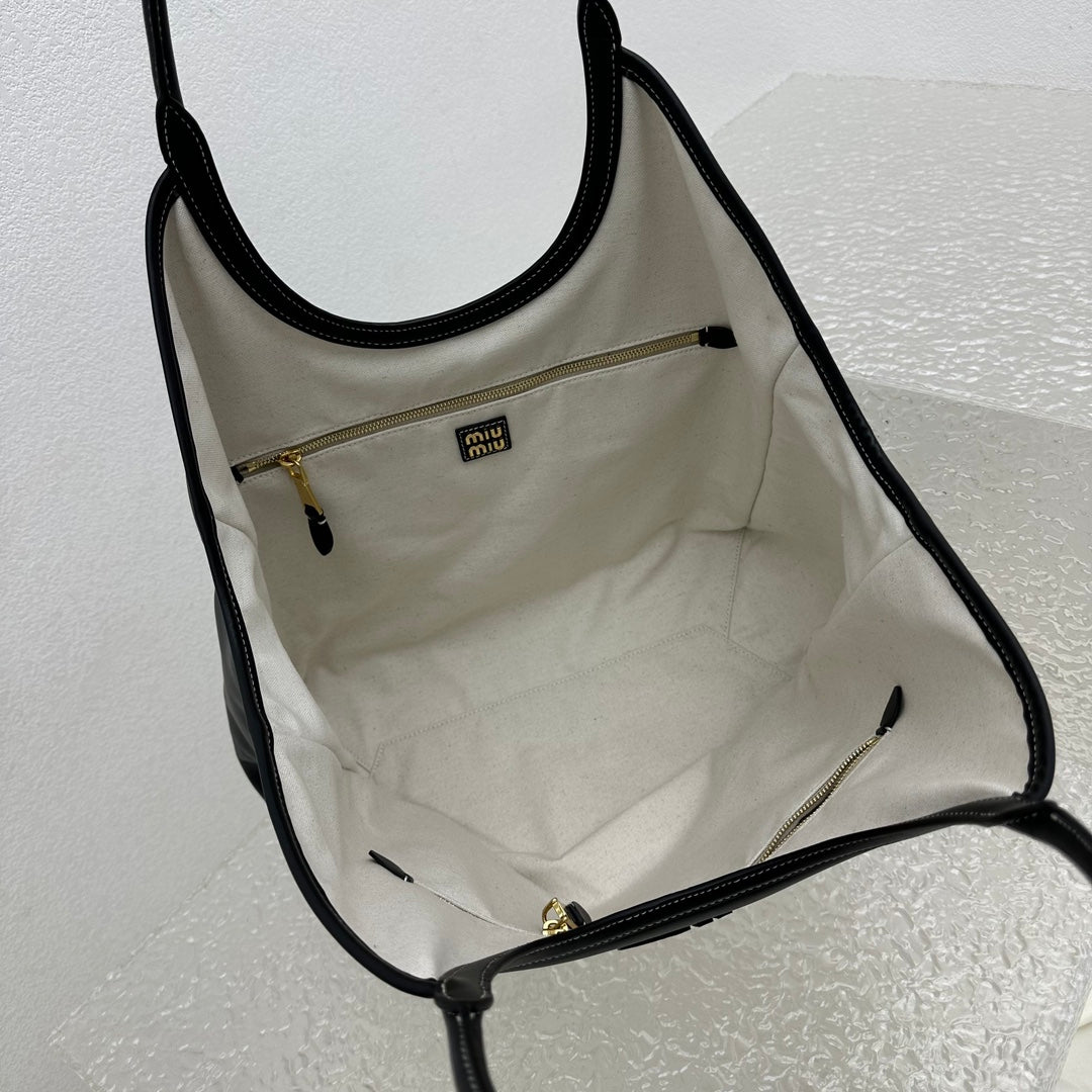 ＭＩ ＭＵ  IVY LEATHER BAG BLACK