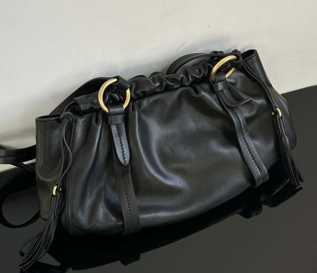 ＭＩ ＭＵ JOIE NAPPA LEATHER BAG BLACK