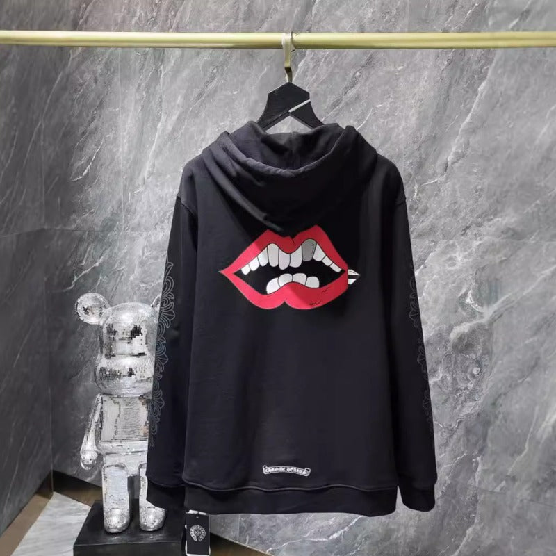 Chh Chrome Hearts Hoodie autumn and winter horseshoe red mouth print hooded sweater men