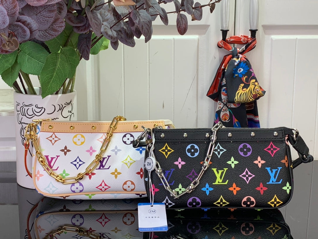 ＬＳ ＶＴＴＯＮ X TAKASHI MURAKAMI POCHETTE ACCESSOIRES BLACK/WHITE MULTICOLORED