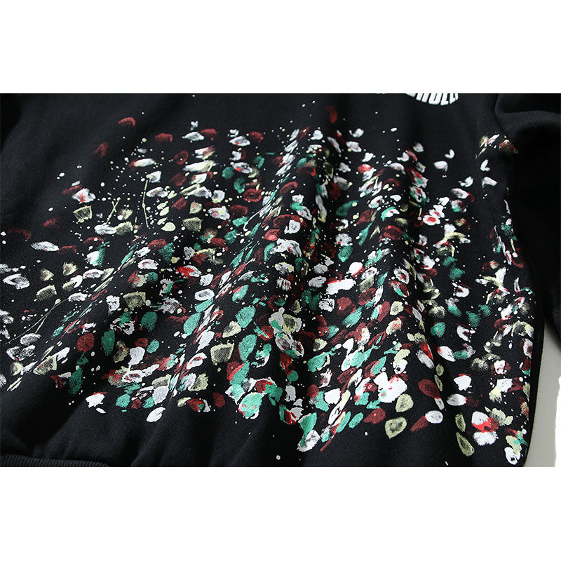 Kanye West Sunday Service Hoodie Splash-Ink Fireworks Print Loose Hooded Sweater