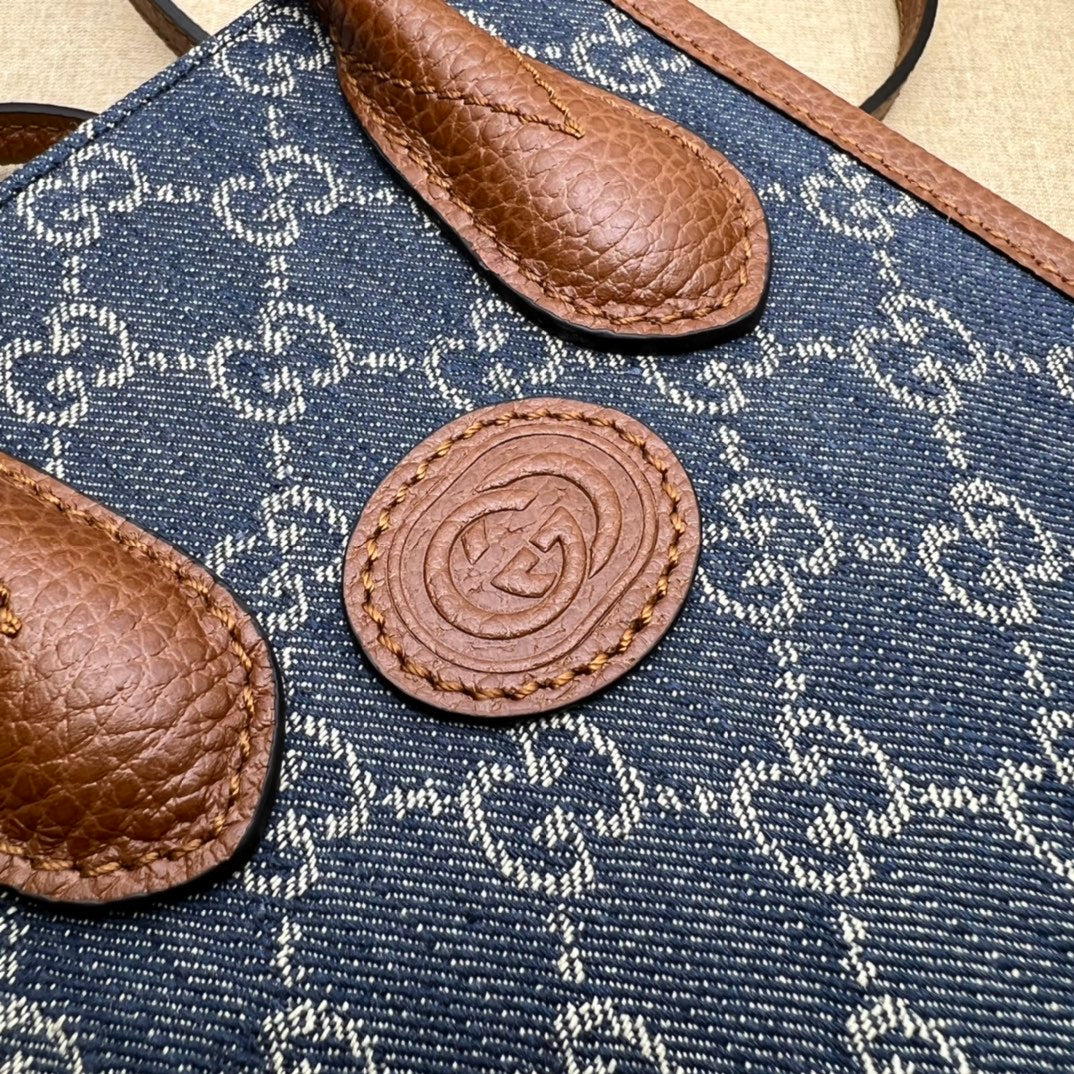 ＧＣＣＩDENIM GG MONOGRAM TOTE BAG BLUE