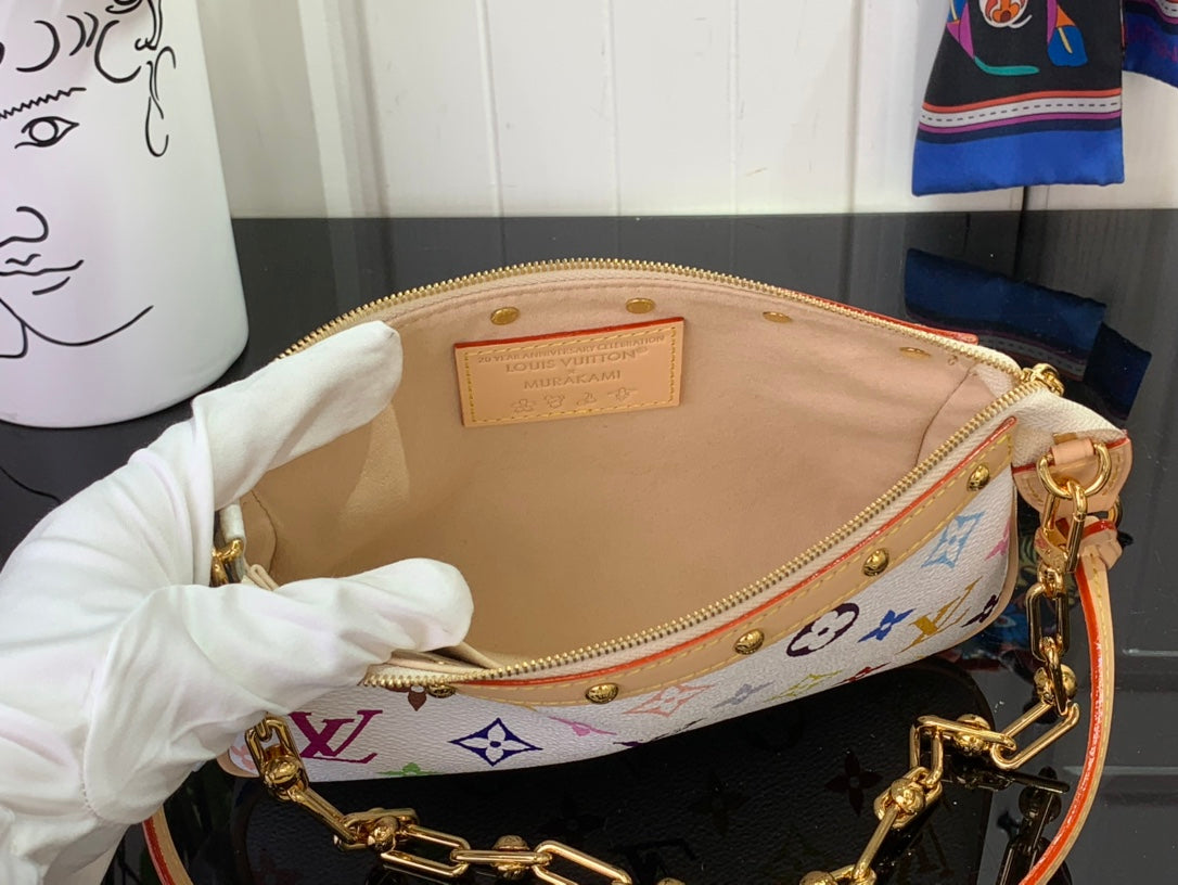 ＬＳ ＶＴＴＯＮ X TAKASHI MURAKAMI POCHETTE ACCESSOIRES BLACK/WHITE MULTICOLORED